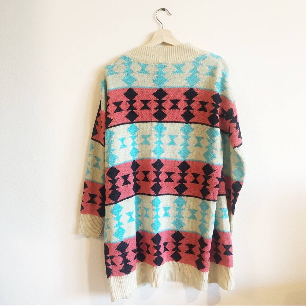 B Sharp Aztec Print Cardigan - Picture 6 of 8